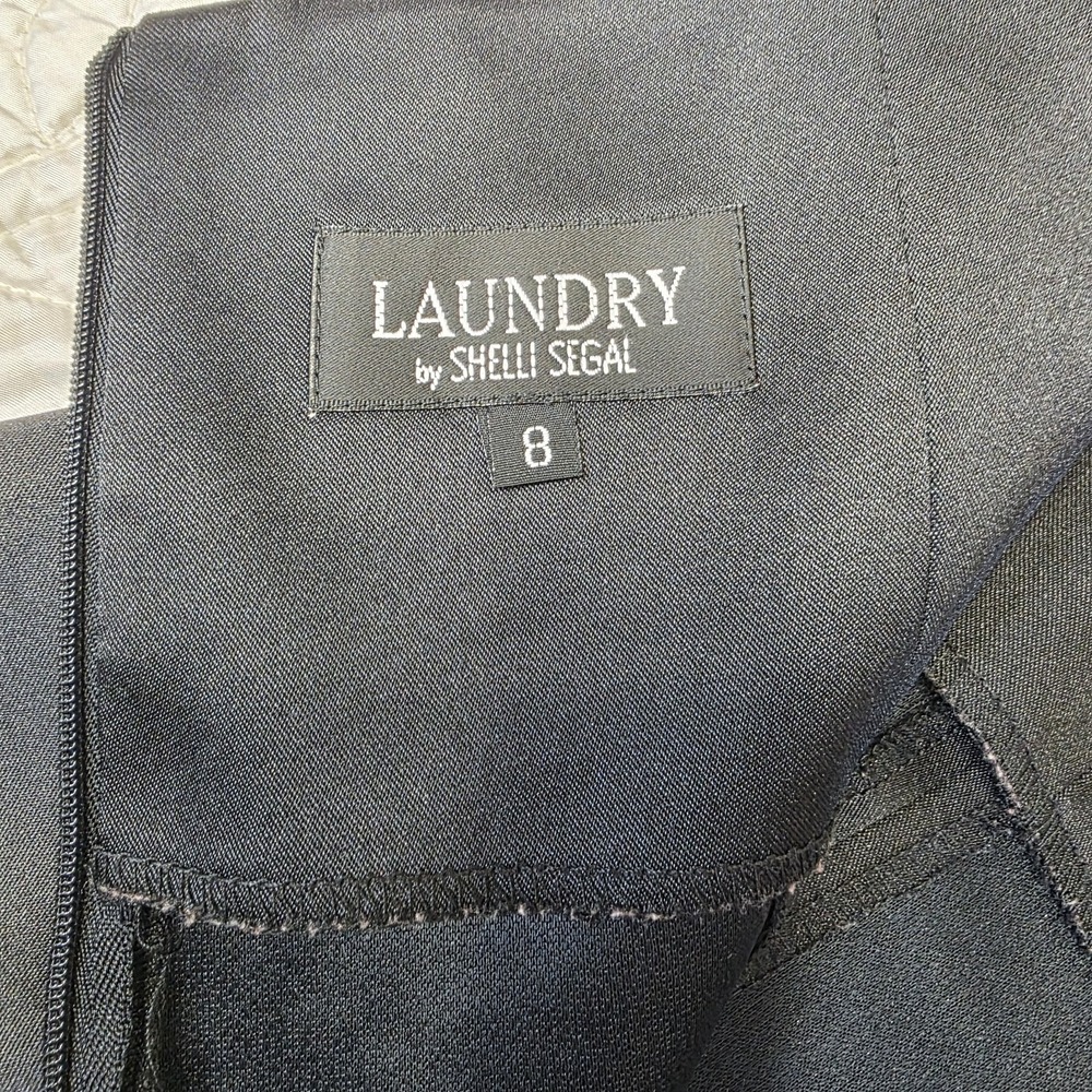 Vintage 90s Laundry Womens Black 8‎ Formal Halter Cocktail Party Dress Slit HOCO - Picture 12 of 15
